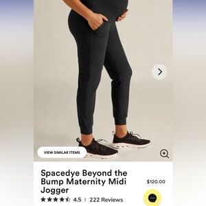 Beyond Yoga / Beyond the Bump Maternity Midi Jogger - Darkest Night - medium